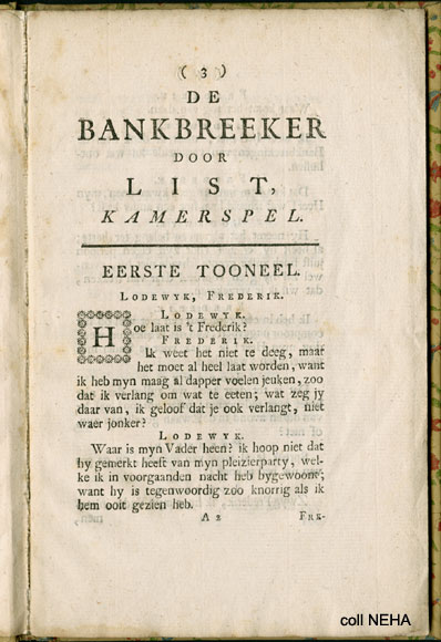 First page of De Bankbreeker door list, 1763