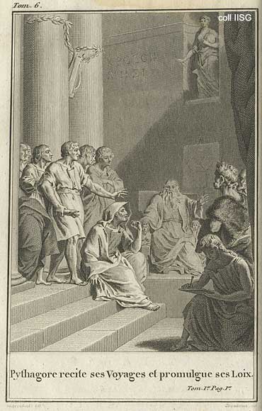 Pythagoras spreekt tot zijn leerlingen
