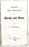 Bauer, Der Streit ..., 1844