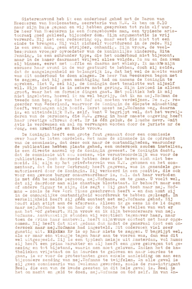 Report of the conversation between H.A. Lunshof and Walraven van Heeckeren van Molecaten of 11 October 1956