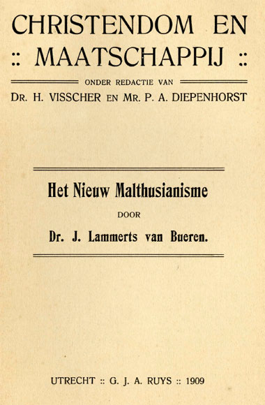 Lammerts van Bueren against Neo-Malthusianism