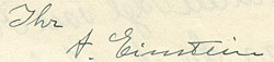 Handtekening van A. Einstein