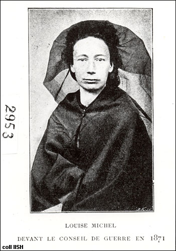 Louise Michel in front of the Council of War, in 1871.