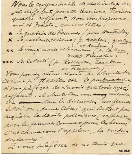 Letter from Mr. Cornelissen to Louise Michel, 1896