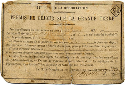 Permit for staying in New Caledonia