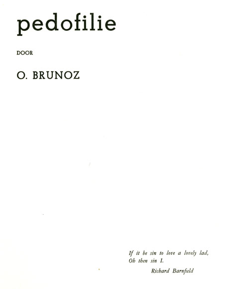 Dr. O. Brunoz [=E. Brongersma], Pedofilie