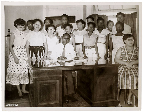 Afscheidsfoto in 's Lands Hospitaal, Paramaribo 1957