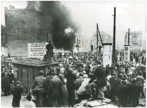 Protest van arbeiders in Oost-Berlijn